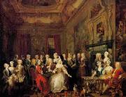 William Hogarth The Assembly at Wanstead House. Earl Tylney and family in foreground Spain oil painting artist